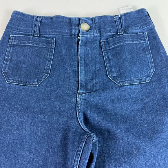 Maeve Jeans Women's 30x24 Colette Wide Leg High Rise Crop Dark Blue Denim Tag 30 - Picture 2 of 16